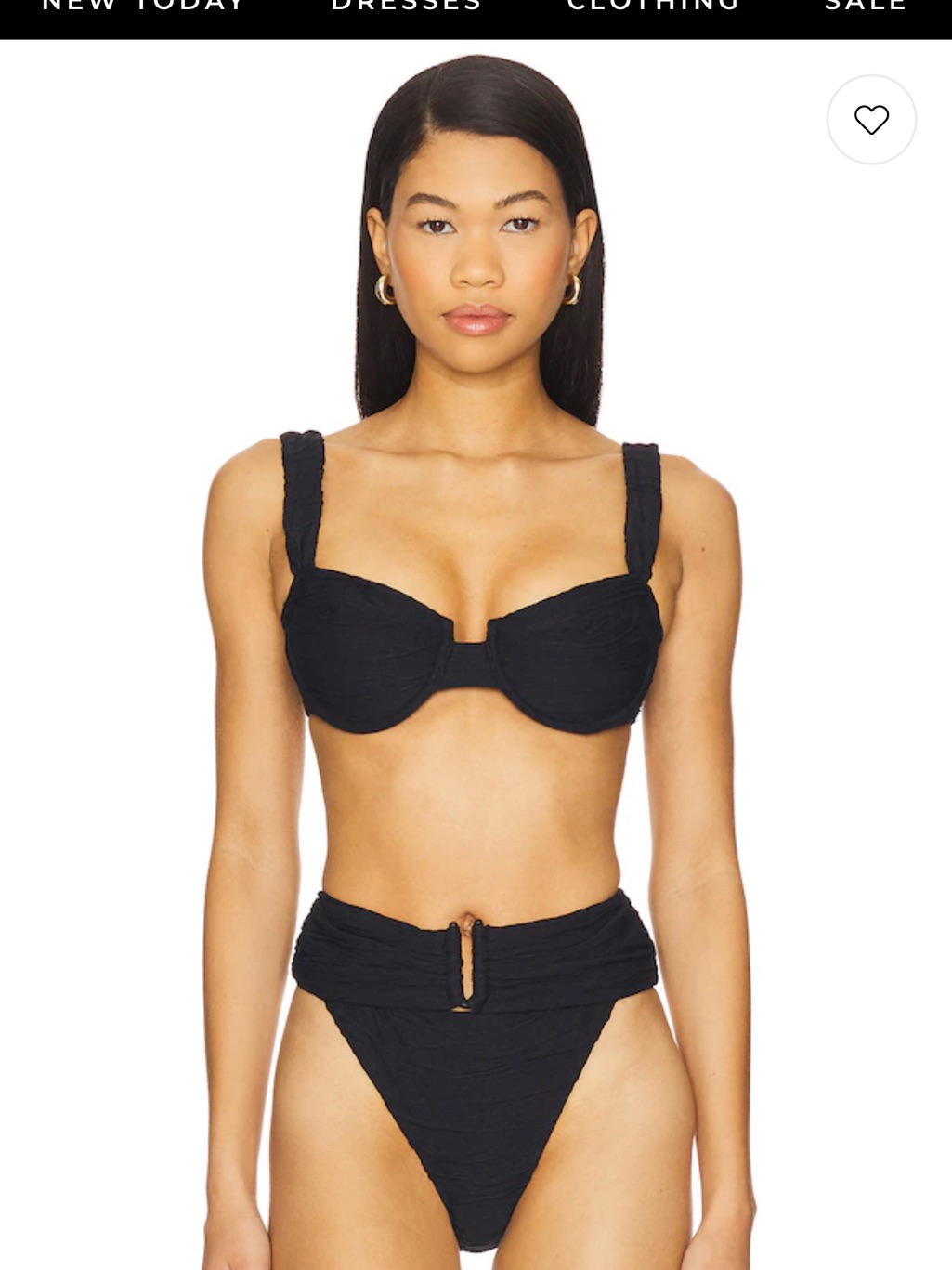 Ruched Black Underwire Bikini Set With Wide Straps